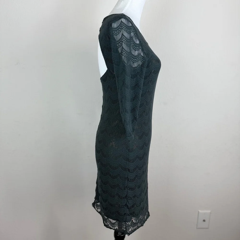 Free People Lace Bodycon Dress Open Back Cocktail Party Green‎ S